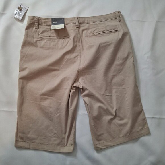 Womens Cotton Bermuda Shorts Size 12 Cotton Spandex w Stretch Beige Tan George - Picture 9 of 10